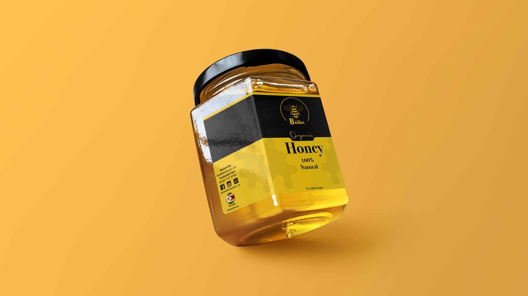 Breakfast Basket organic honey jar mockup